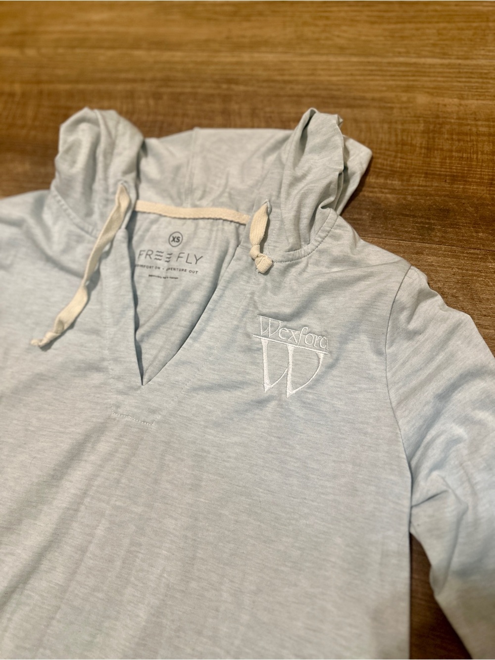 Free Fly Women’s Light Blue Hooded Swim Coverup - Wexford Embroidered